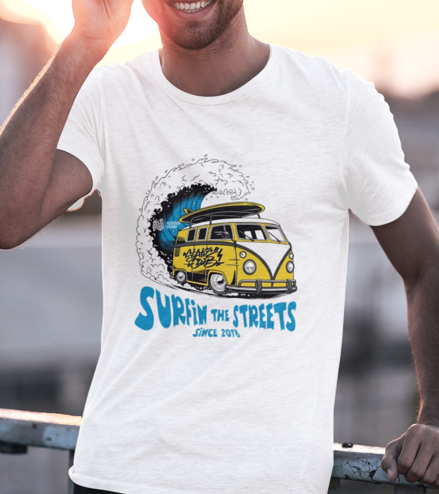 Static Club Volkswagen Bus Surfing Adventure Surfin The Streets Since 2018 T-Shirt