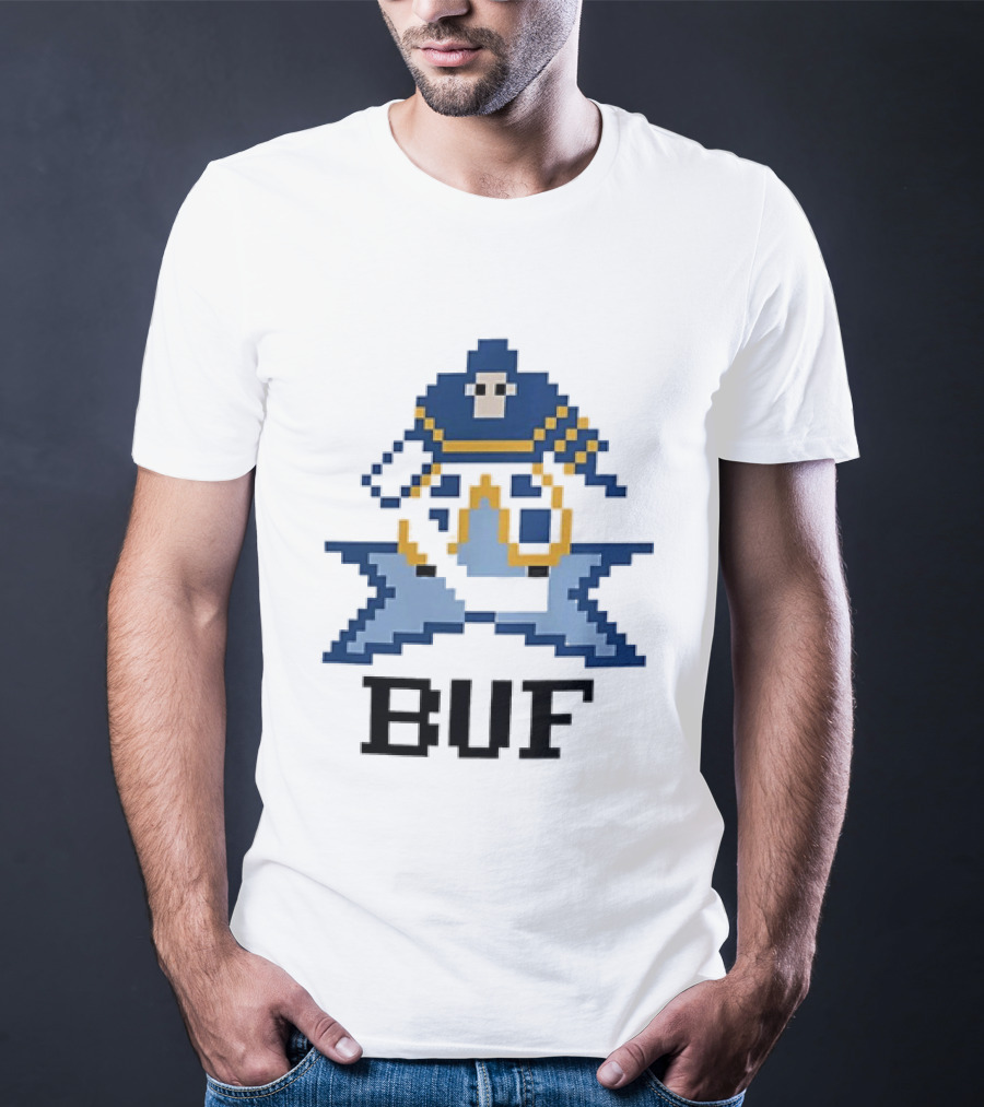 Pixelated Buffalo BUF Hockey Retro Game T-Shirt