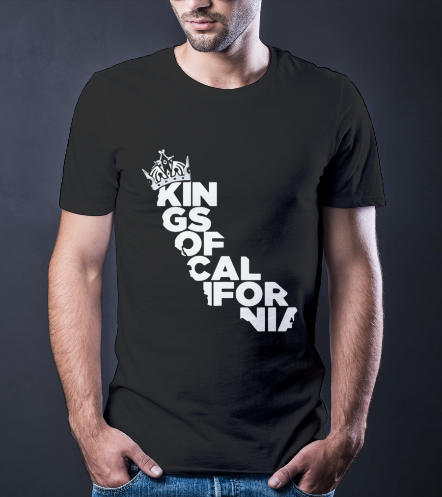 Kings Of California Crown Text Map T-Shirt