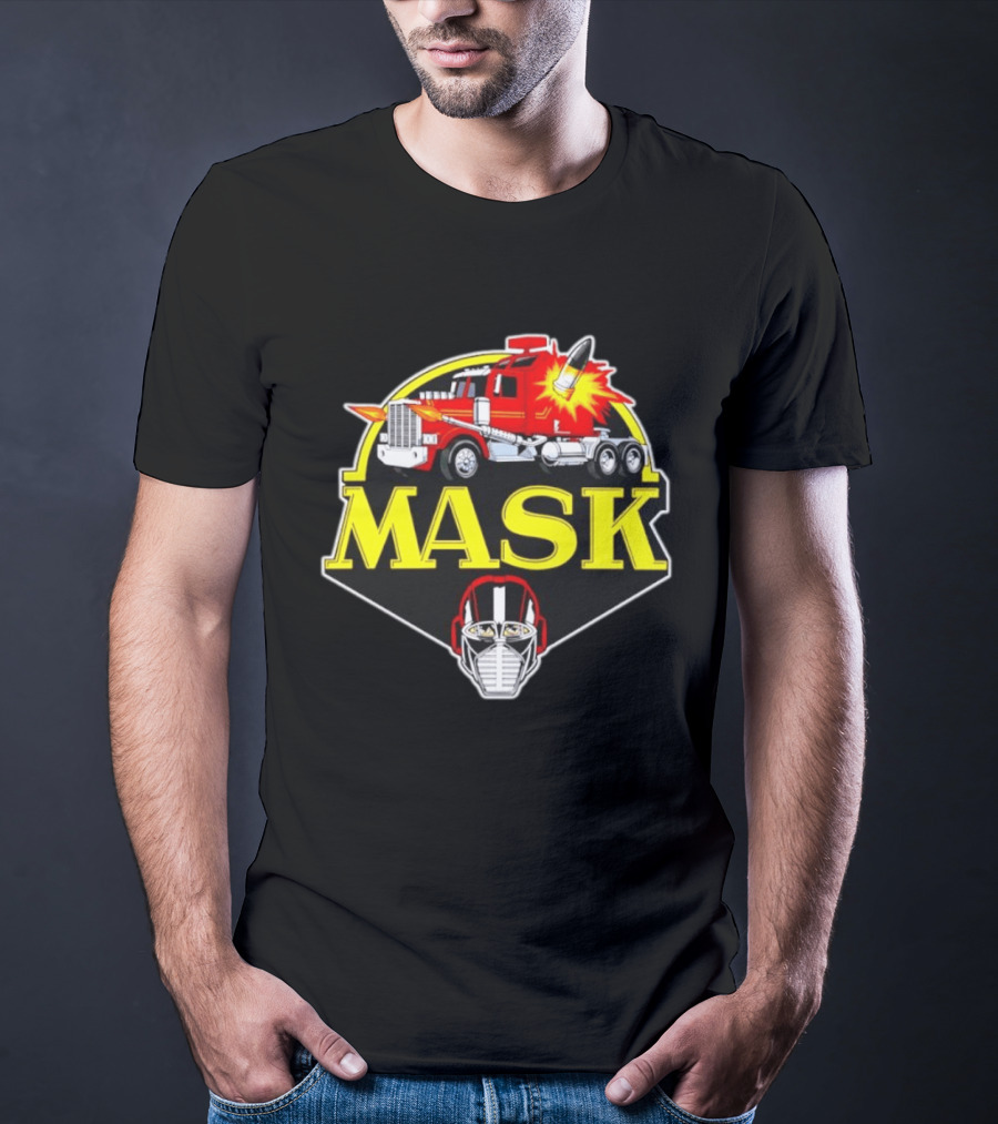 MASK Matt Trakker Rhino Vehicle Helmet Iconic 80s Cartoon T-Shirt