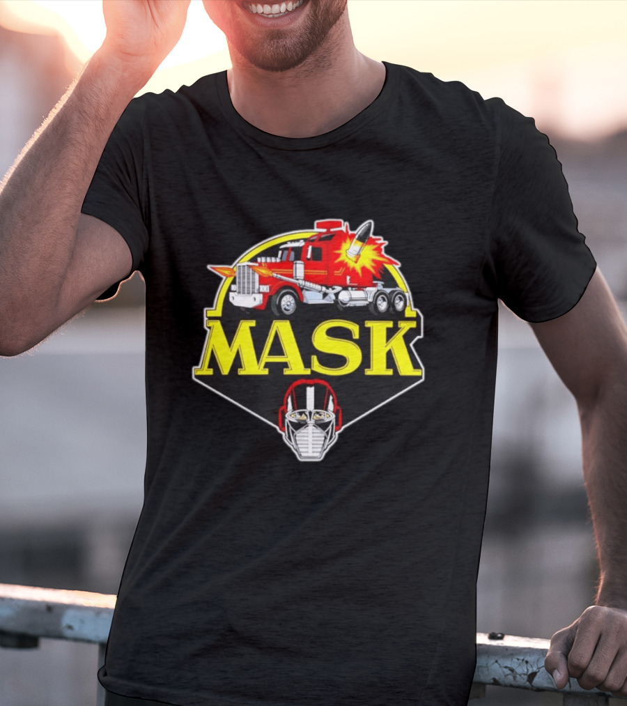 MASK Matt Trakker Rhino Vehicle Helmet Iconic 80s Cartoon T-Shirt