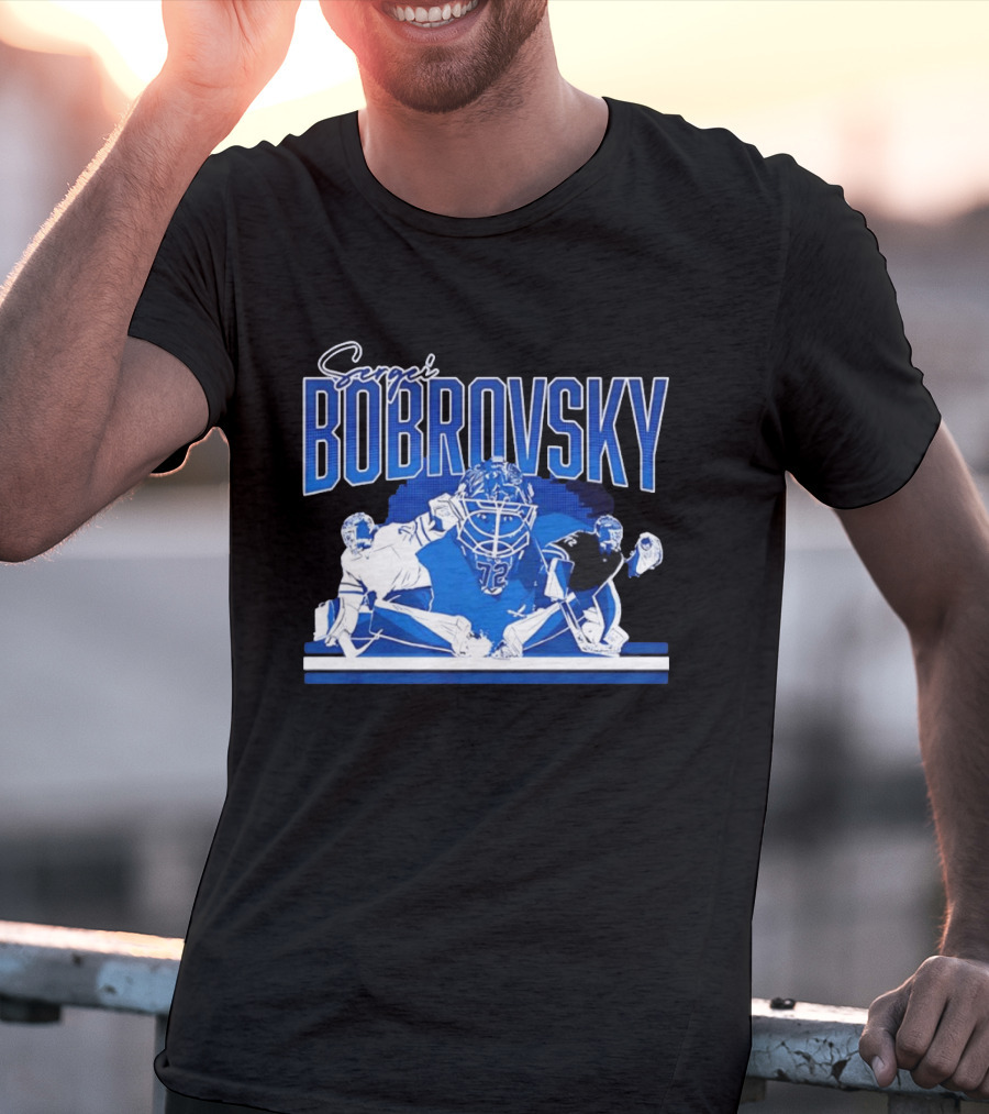 Sergei Bobrovsky Florida Panthers NHL Blue White Number 72 T-Shirt