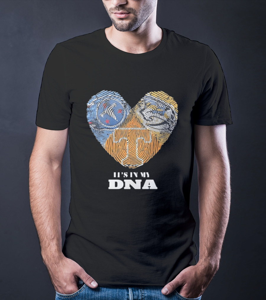 Tennessee Volunteers Heart It's In My DNA Fingerprint T-Shirt