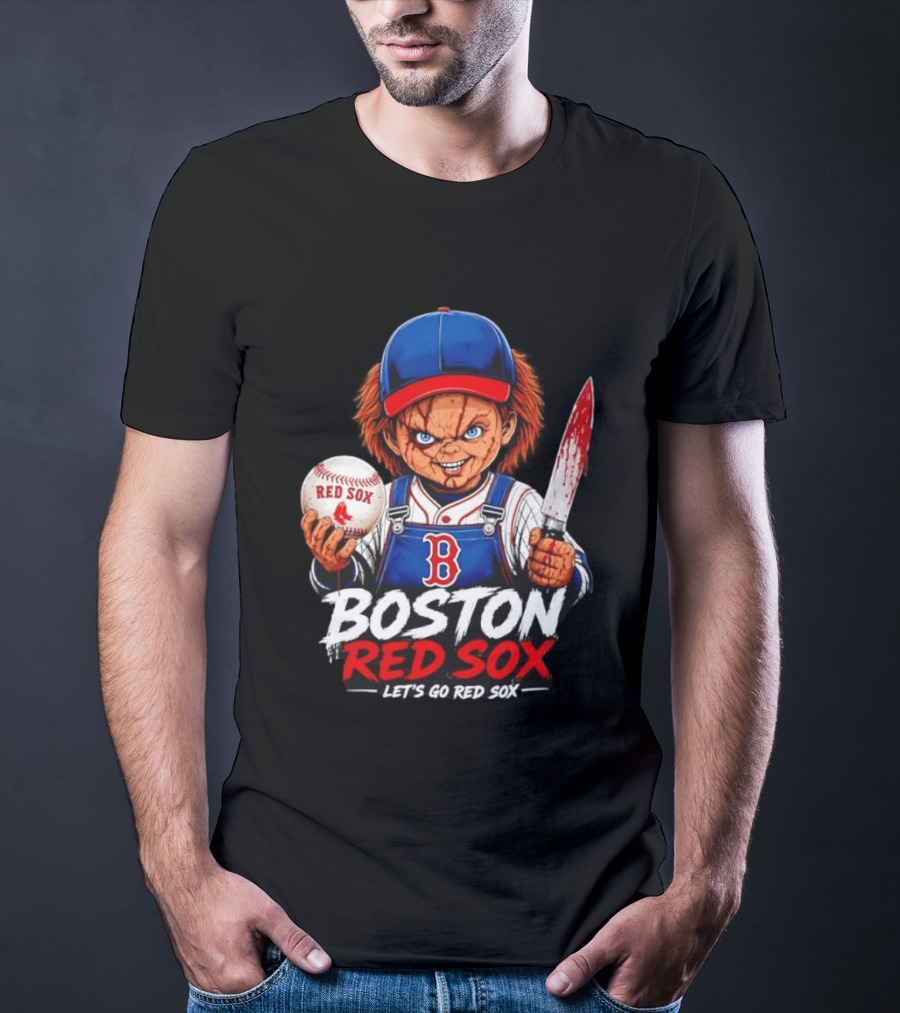 Boston Red Sox MLB Baseball Let's Go Red Sox Chucky T-Shirt