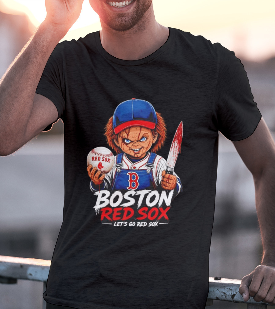 Boston Red Sox MLB Baseball Let's Go Red Sox Chucky T-Shirt