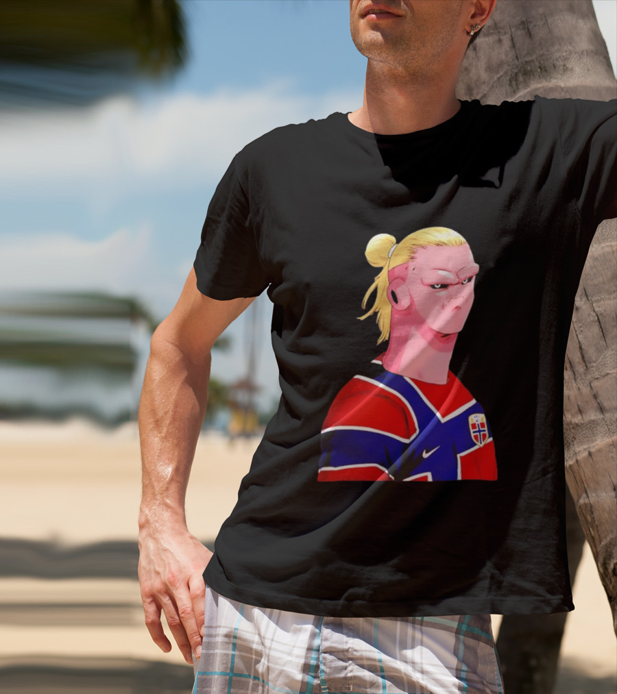 Erling Haaland Cartoon Norway National Football Team Norge T-Shirt