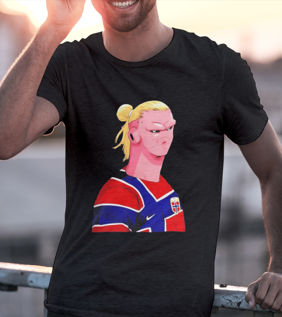 Erling Haaland Cartoon Norway National Football Team Norge T-Shirt