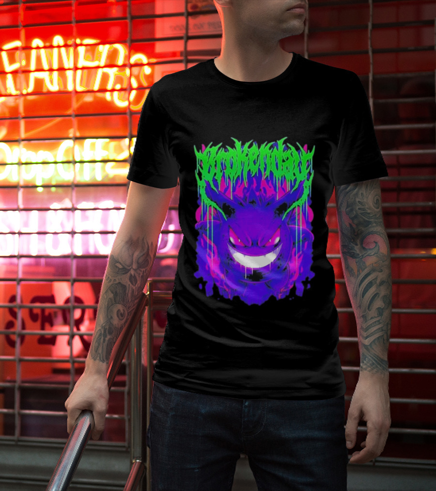 Brokenday Gengar Shadow Ball Bootleg Purple Neon T-Shirt