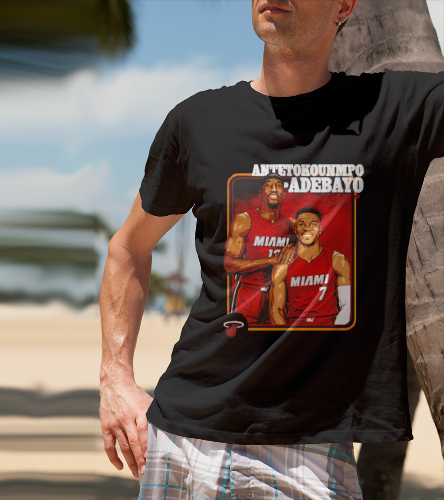 Antetokounmpo Adebayo Miami Heat Basketball T-Shirt
