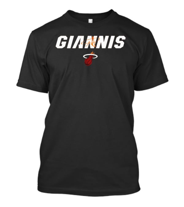 Giannis Antetokounmpo Miami Heat Basketball Team Font T-Shirt