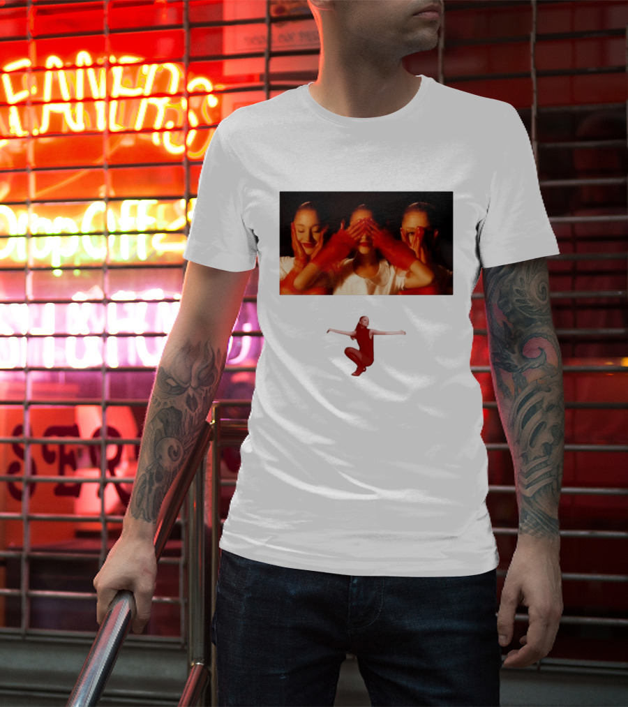 Ariana Grande Eternal Sunshine Red Gloves Three Faces Pose Music Album T-Shirt