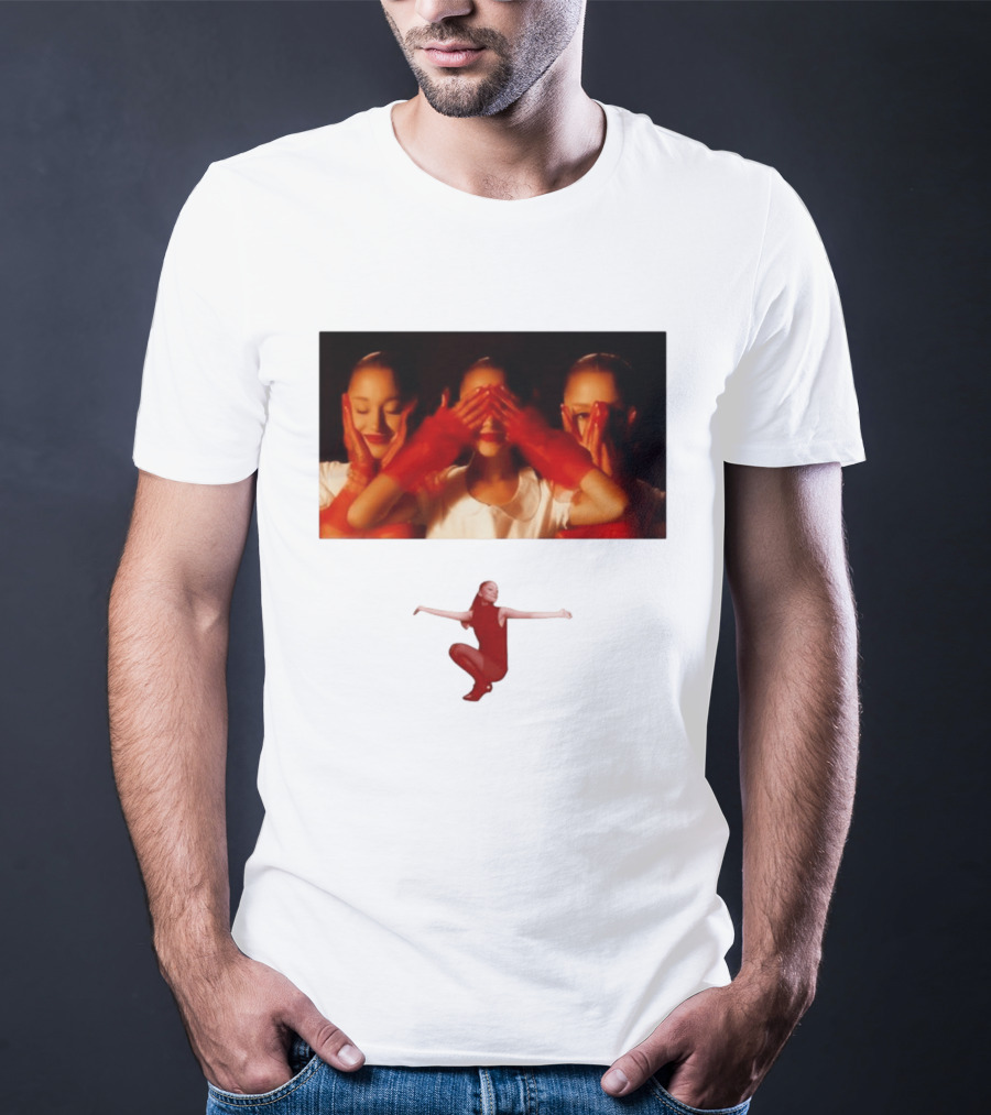 Ariana Grande Eternal Sunshine Red Gloves Three Faces Pose Music Album T-Shirt