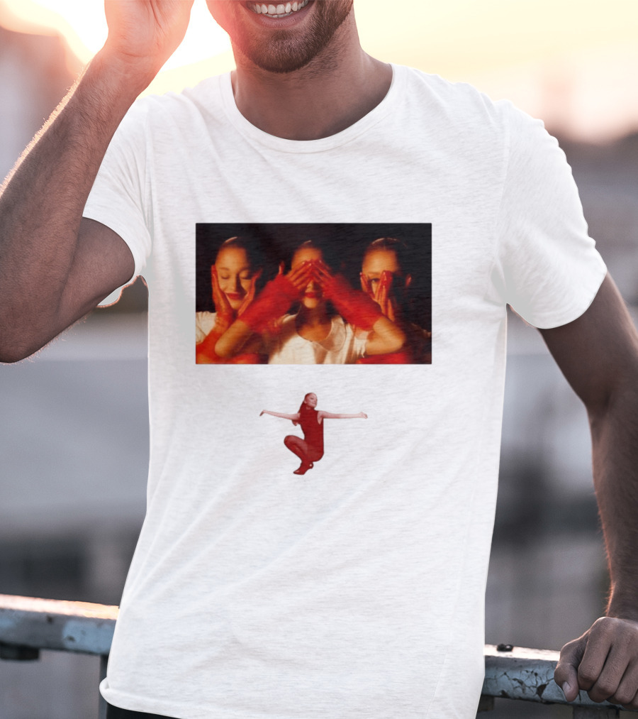 Ariana Grande Eternal Sunshine Red Gloves Three Faces Pose Music Album T-Shirt