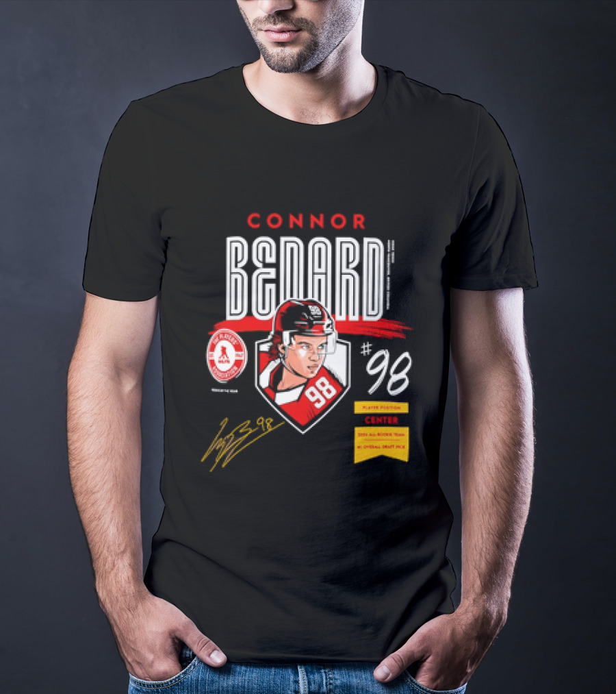 Connor Bedard Chicago Blackhawks #98 Rookie Spotlight Player Position Draft Pick T-Shirt