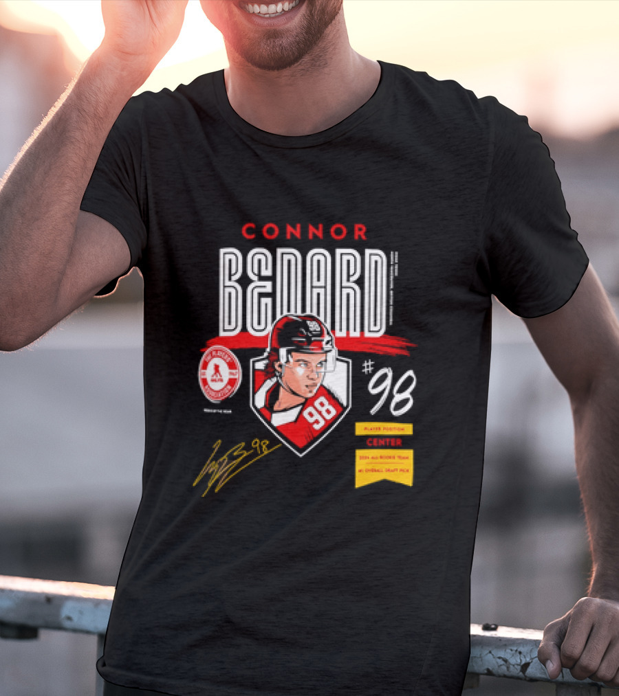 Connor Bedard Chicago Blackhawks #98 Rookie Spotlight Player Position Draft Pick T-Shirt