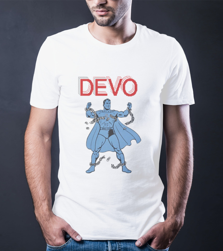 Devo Superhero Comic Style Action Figure T-Shirt