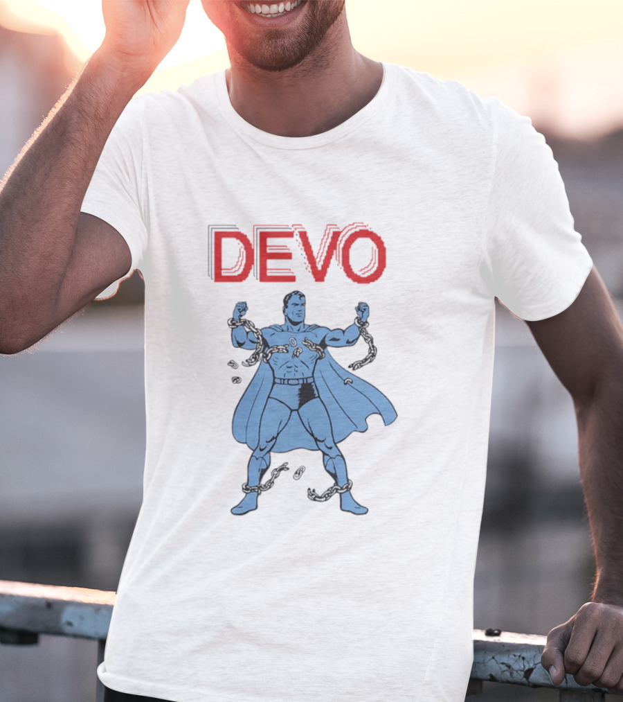 Devo Superhero Comic Style Action Figure T-Shirt