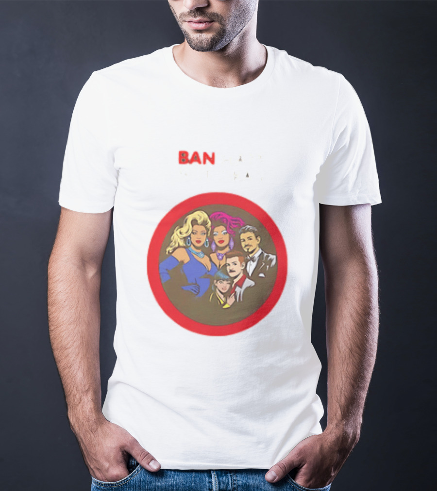 Ban Hate Not Drag Retro LGBTQ+ Inclusive Message T-Shirt