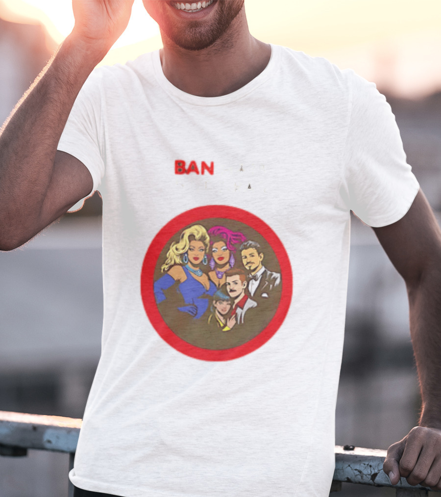 Ban Hate Not Drag Retro LGBTQ+ Inclusive Message T-Shirt