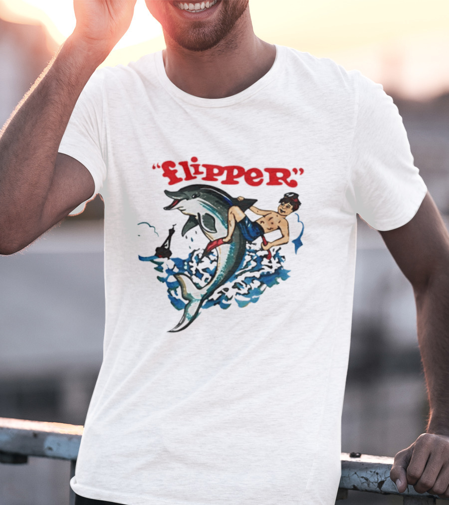 Flipper TV Show Dolphin And Boy Adventure T-Shirt