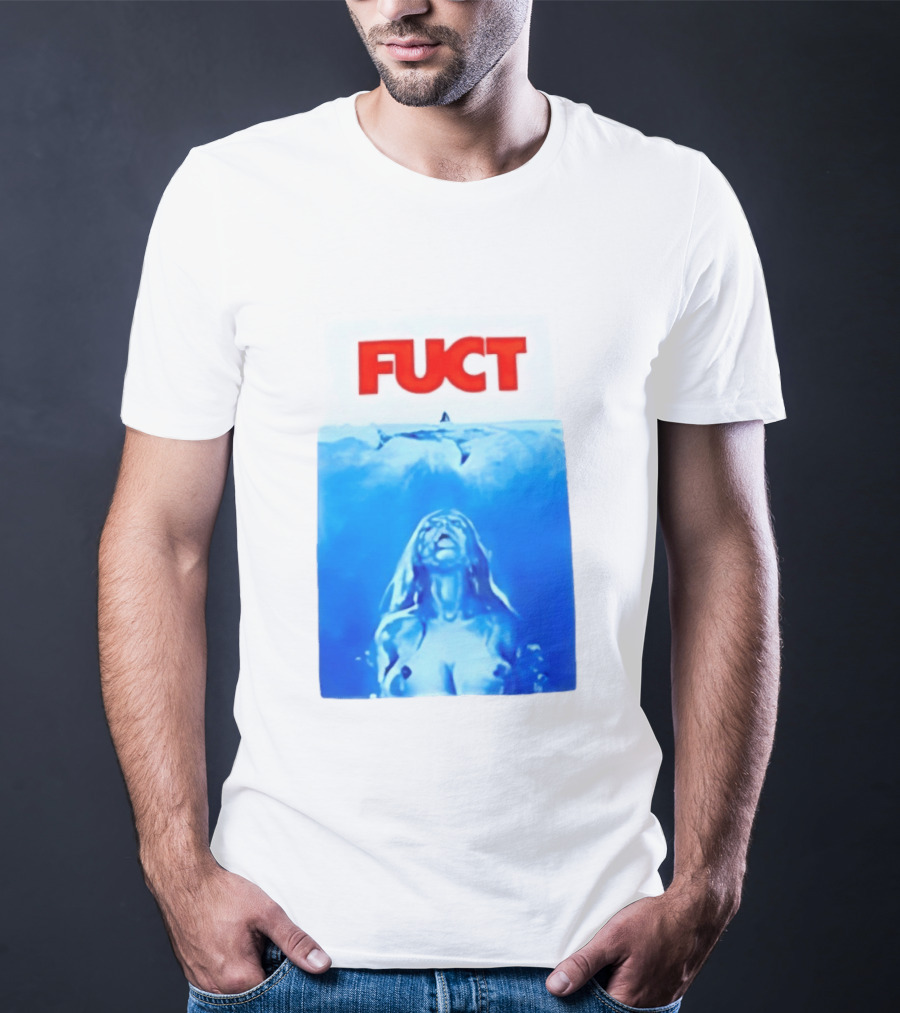 FUCT Jaws Ocean Shark Woman Swimming T-Shirt