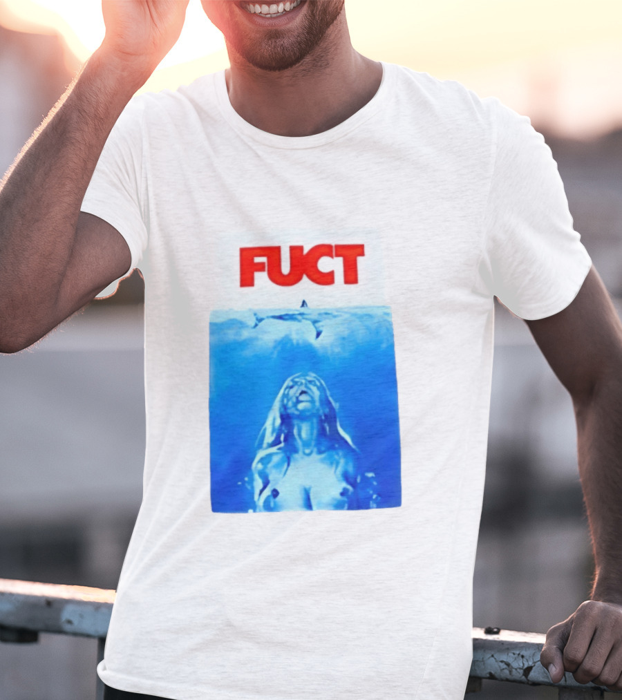 FUCT Jaws Ocean Shark Woman Swimming T-Shirt