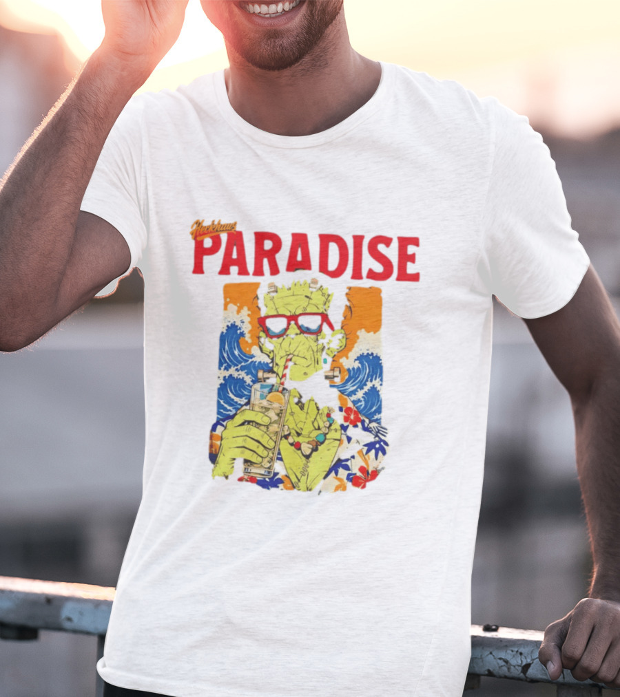 Heckhaus Paradise Frankenstein Hawaiian Waves Drinking Lemon Juice T-Shirt
