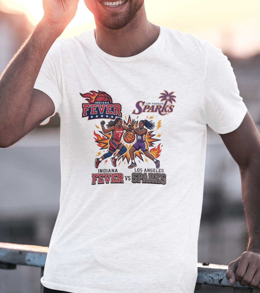 Indiana Fever Vs Los Angeles Sparks Basketball Players T-Shirt