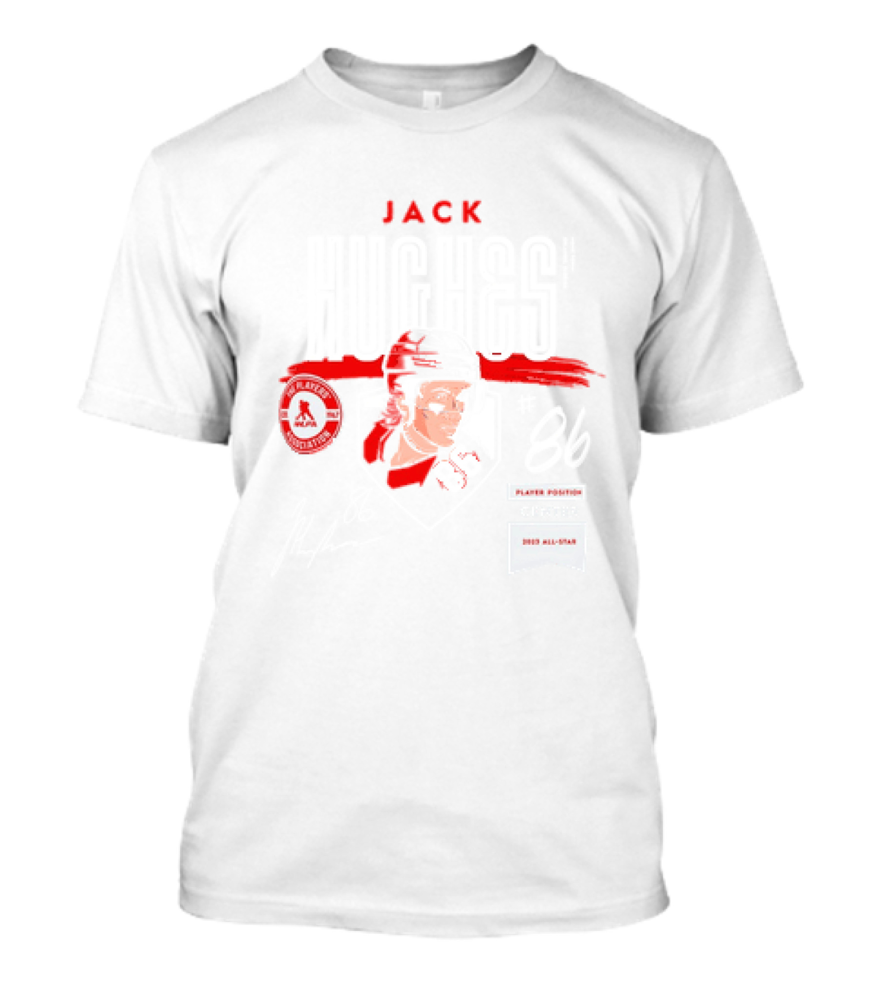 Jack Hughes New Jersey Devils Player 86 NHLPA Spotlight 2023 All Star T-Shirt
