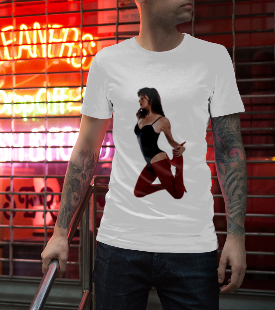 Rebecca Black Age Of The Exhibitionist Red Bodysuit And Stockings T-Shirt