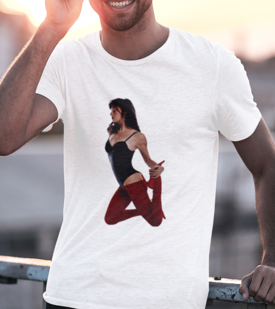 Rebecca Black Age Of The Exhibitionist Red Bodysuit And Stockings T-Shirt