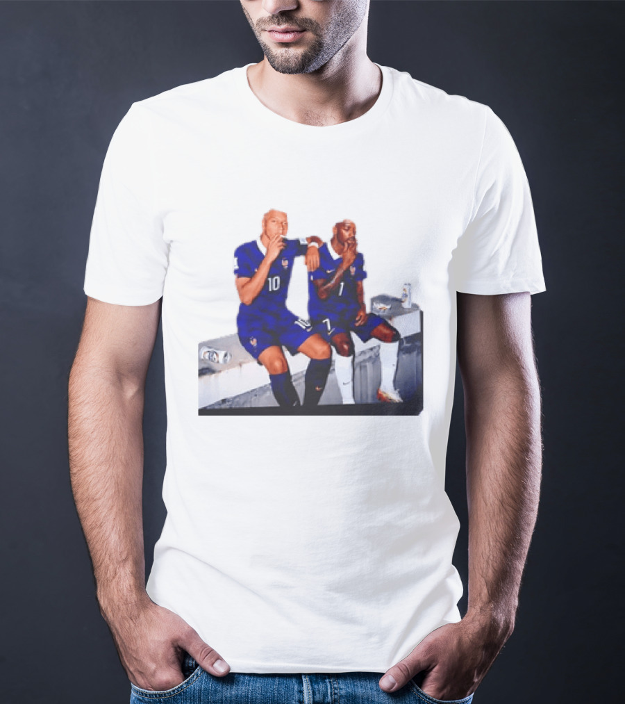 Kylian Mbappe And Ousmane Dembele Smoking And Drinking T-Shirt