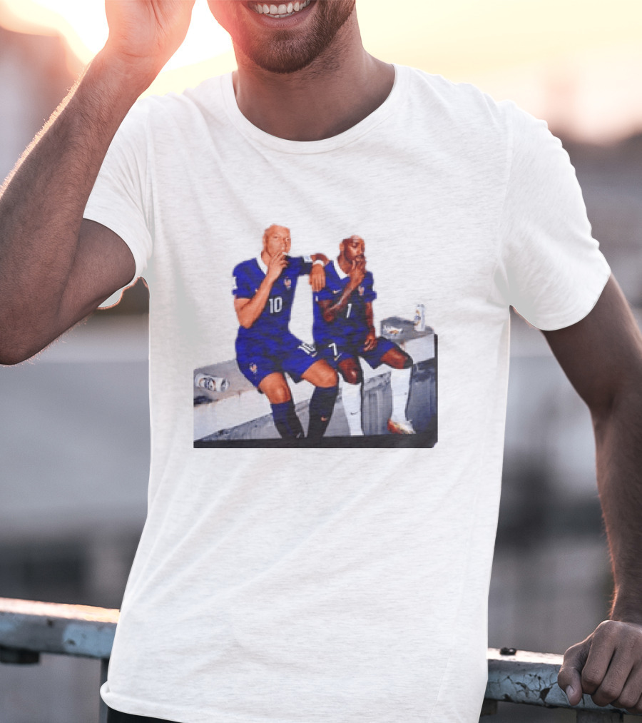 Kylian Mbappe And Ousmane Dembele Smoking And Drinking T-Shirt