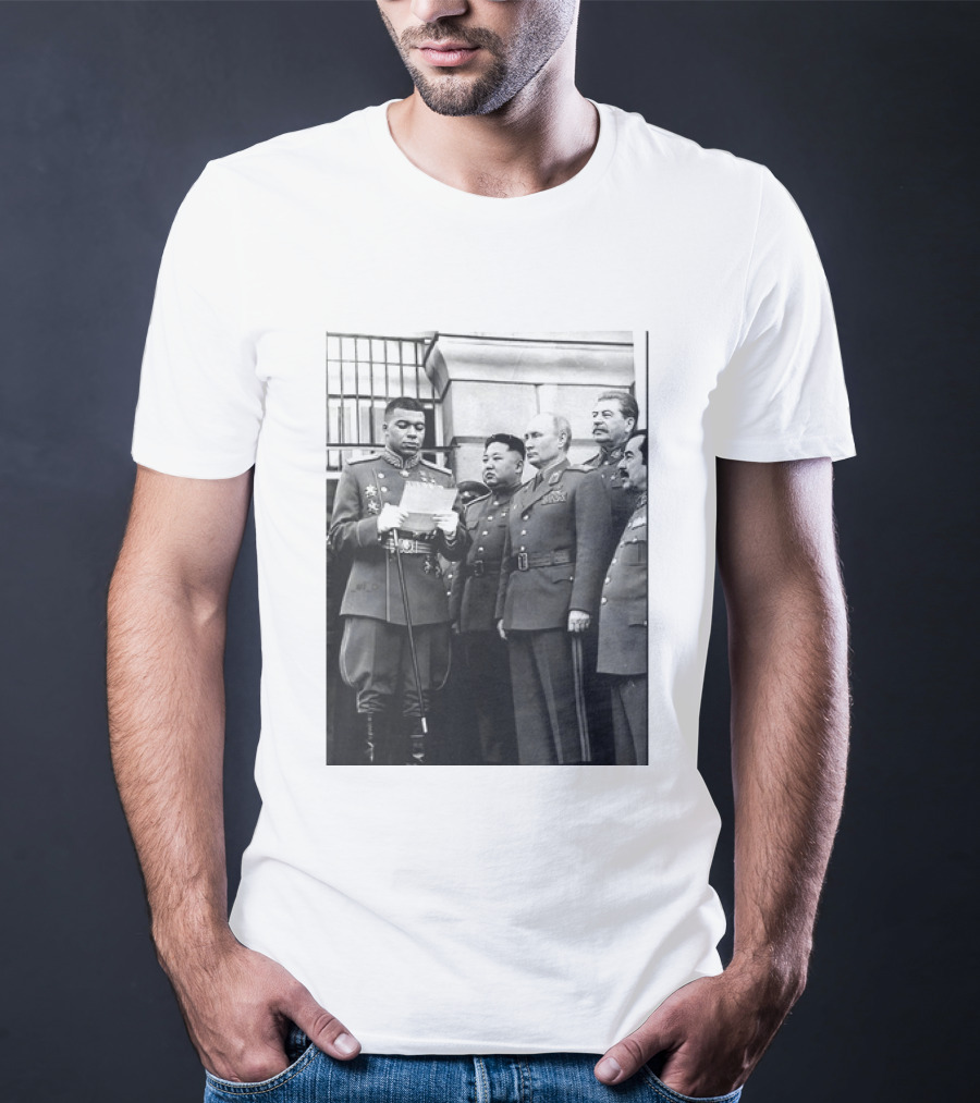 Kylian Mbappé In Historical Dictator Military Uniform Speech Photo T-Shirt
