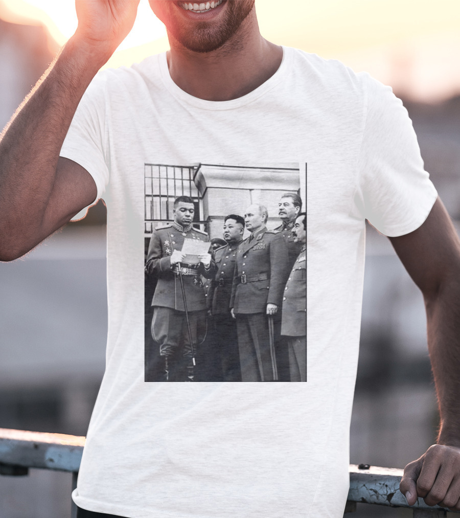 Kylian Mbappé In Historical Dictator Military Uniform Speech Photo T-Shirt