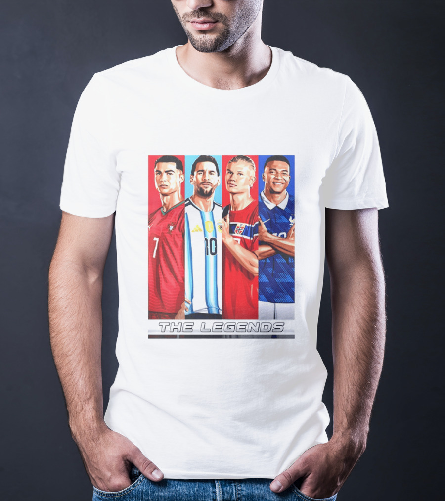The Legends Ronaldo Messi Haaland Mbappe Football Stars T-Shirt