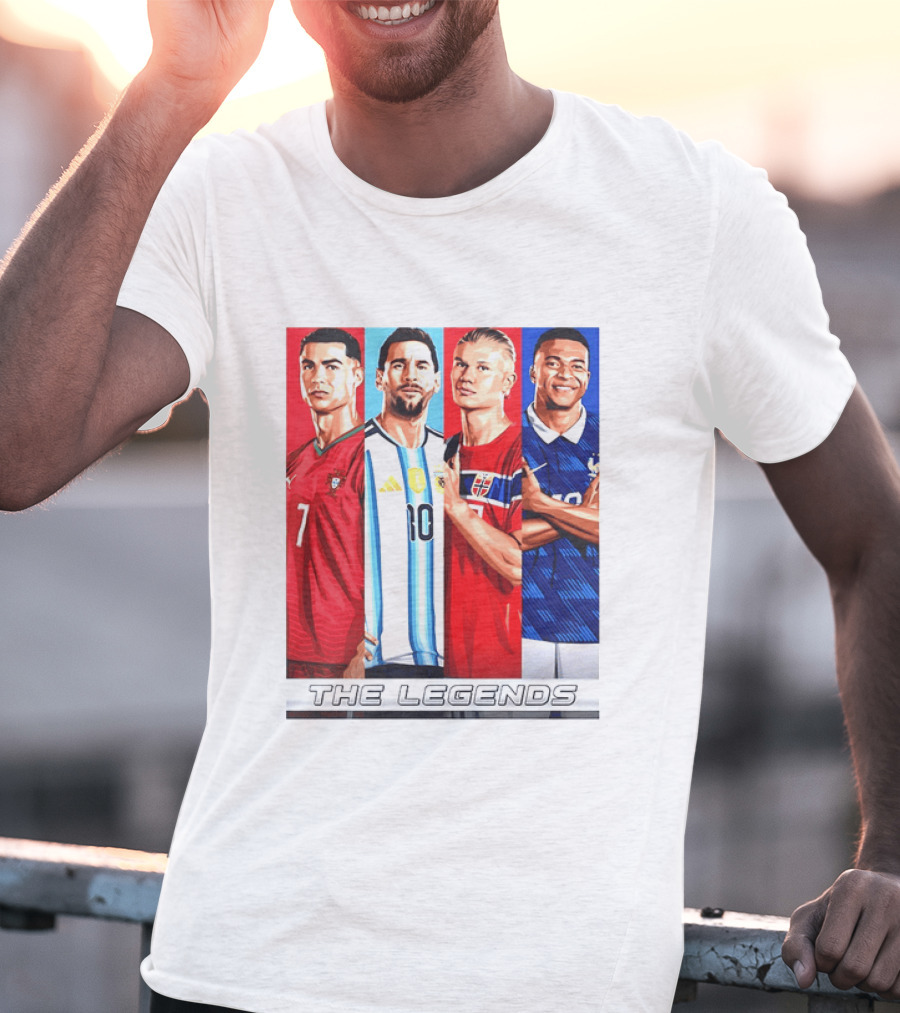 The Legends Ronaldo Messi Haaland Mbappe Football Stars T-Shirt