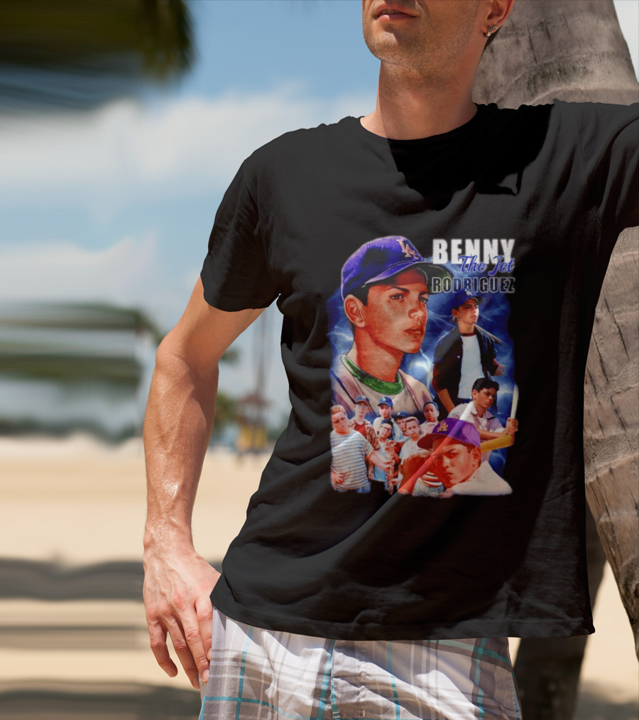 Benny The Jet Rodriguez Sandlot Baseball Movie Iconic Character Collage T-Shirt