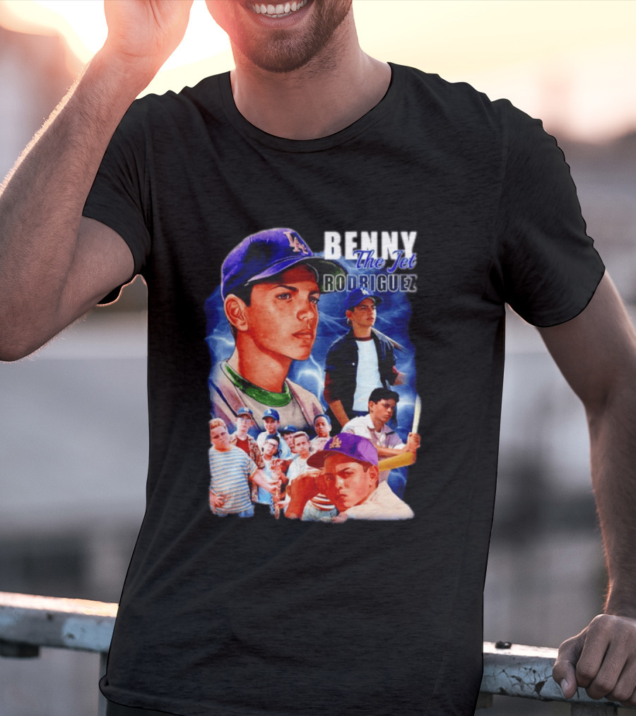 Benny The Jet Rodriguez Sandlot Baseball Movie Iconic Character Collage T-Shirt