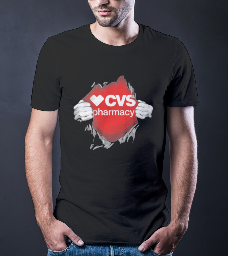 CVS Pharmacy Superhero Ripped Chest Employee Appreciation T-Shirt