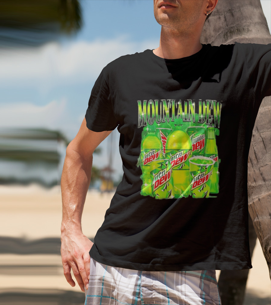 Mountain Dew Green Beverage Collection Bottles And Cans T-Shirt