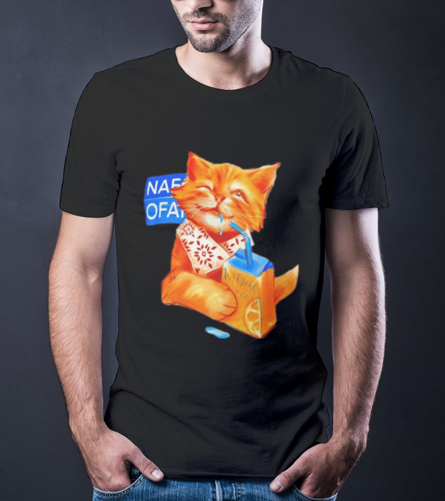 NAFO Fella Orange Cat Drinking VATNIK Tears T-Shirt