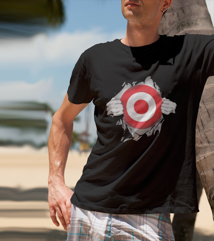Target Ripped Chest Superhero Torn Look Employee Impact T-Shirt