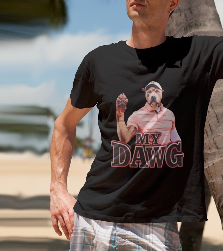 Tiger Woods Golfing Pitbull My Dawg T-Shirt