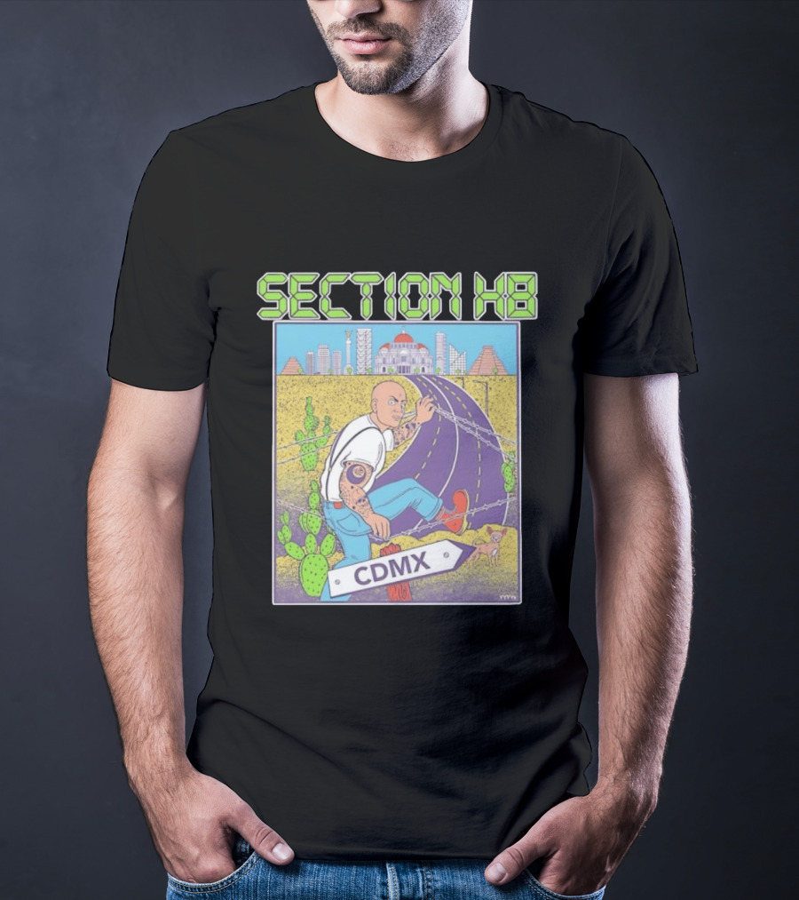 Section H8 CDMX Mexico City Punk Scene Urban Landscape With Cactus T-Shirt