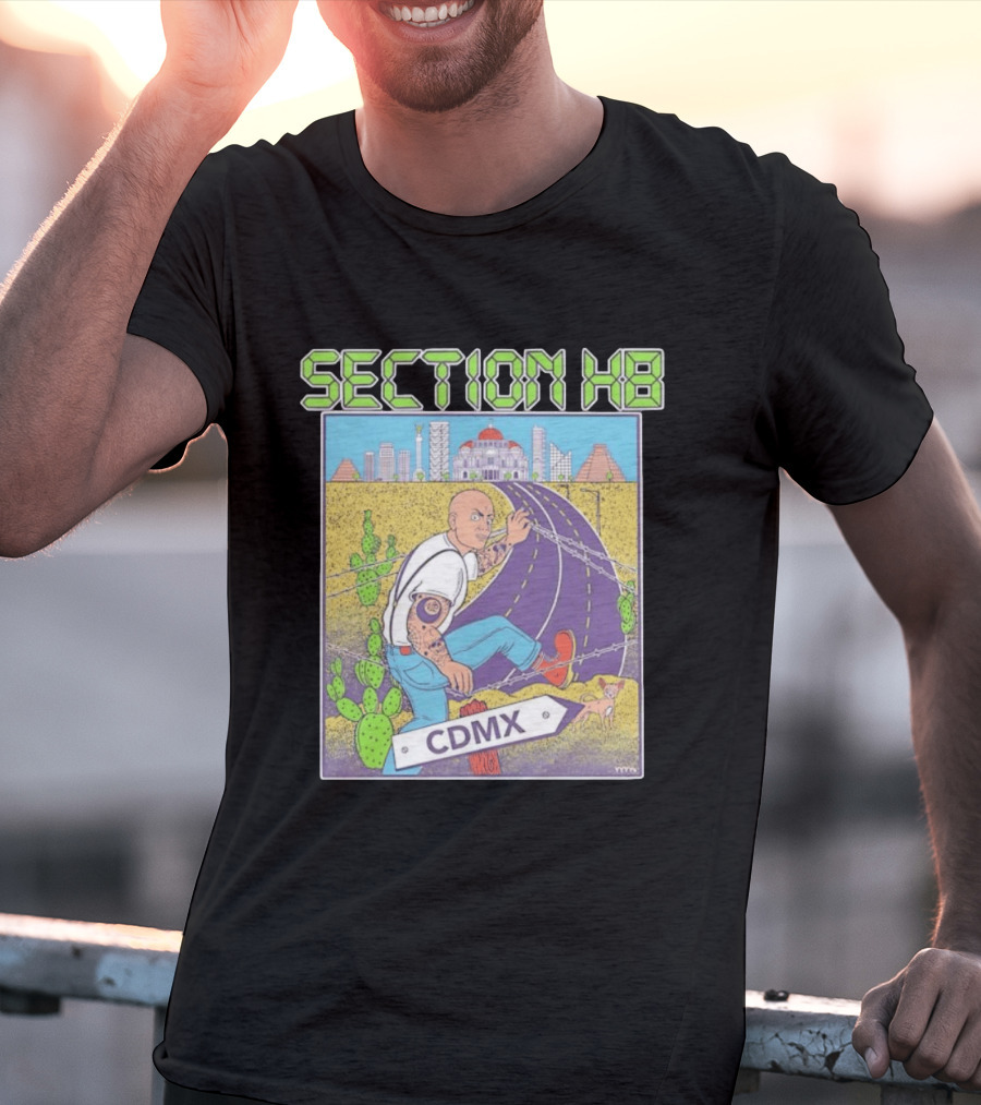 Section H8 CDMX Mexico City Punk Scene Urban Landscape With Cactus T-Shirt