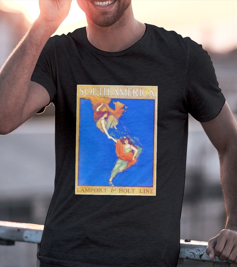 South America Lamport And Holt Line Travel With Women Map T-Shirt
