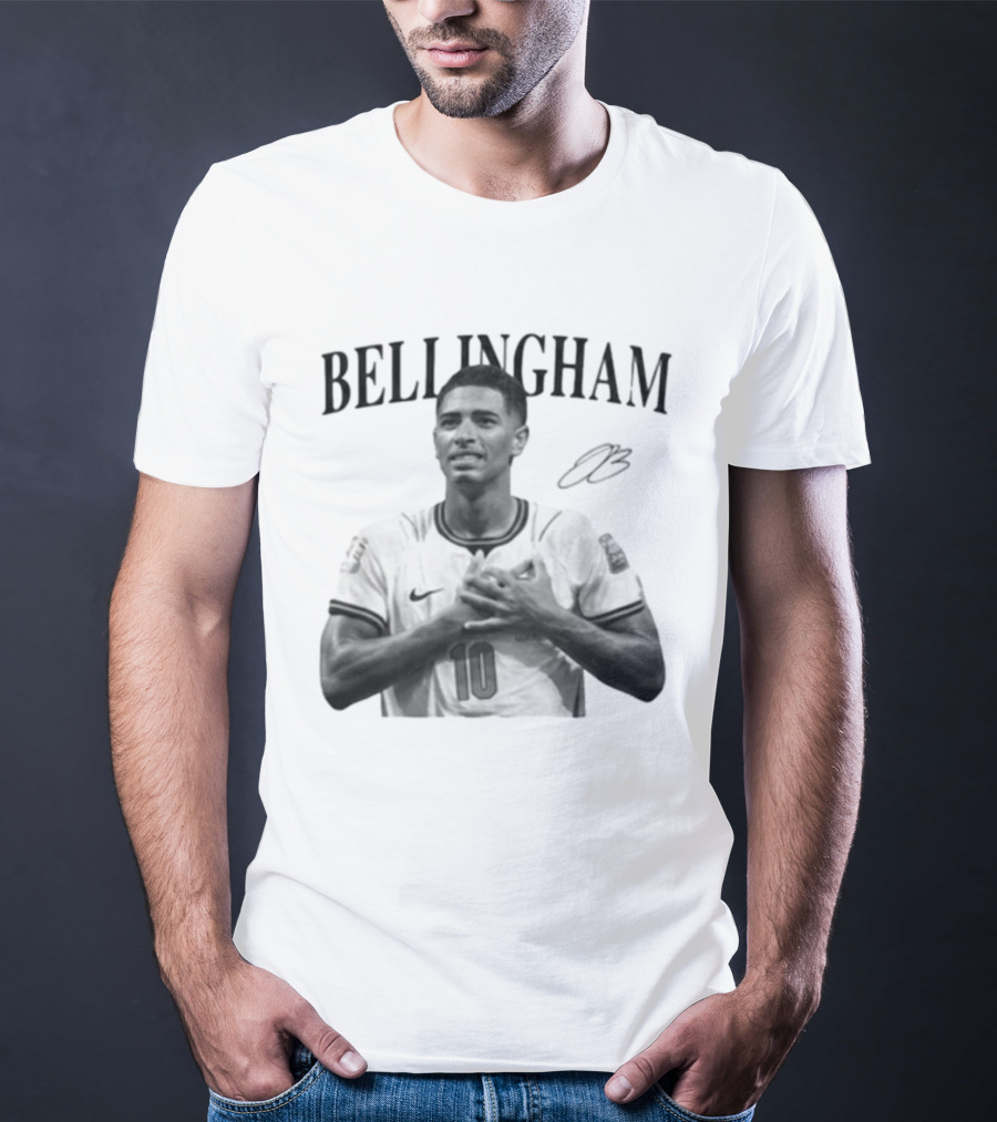 Bellingham England Number 10 Footballer Iconic Three Lions T-Shirt