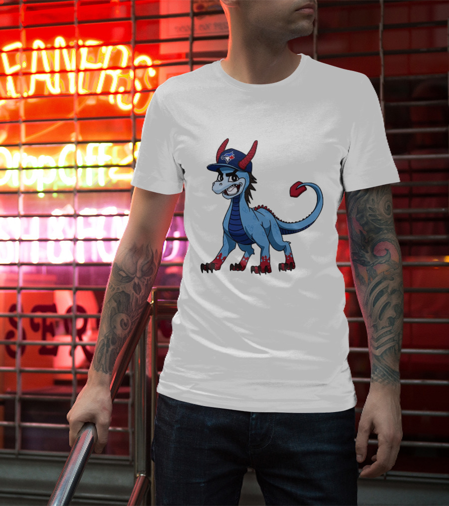 Toronto Blue Jays MLB Baseball Blue Dragon Hat T-Shirt
