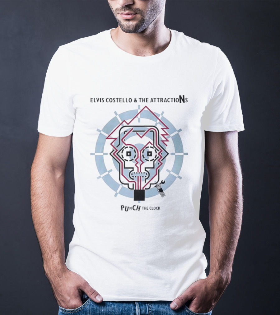 Elvis Costello And The Attractions Punch The Circuit Board Robot T-Shirt